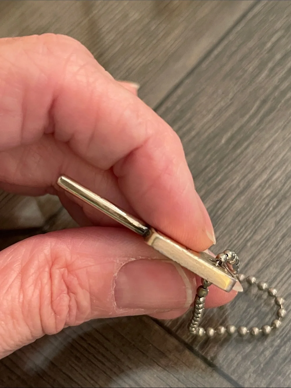Fossil Brand Key Bag Charm on Ball Chain - Silver-tone